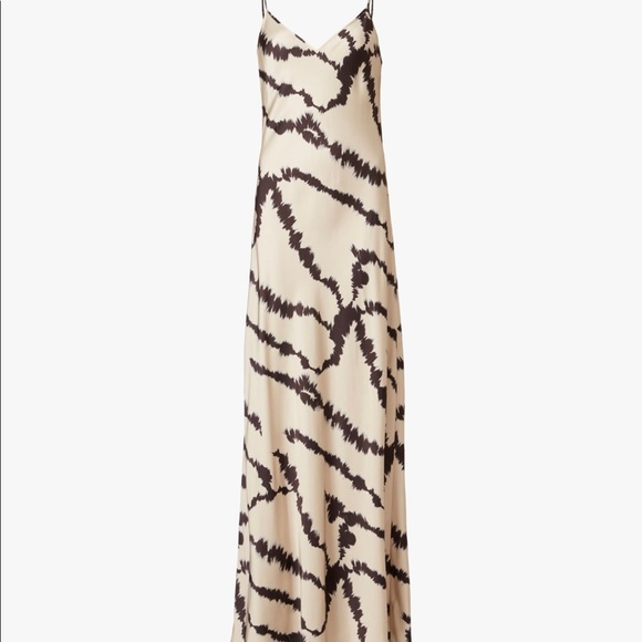 AllSaints Cream and Black Maxi Dress with Abstract Print and Cardigan - Picture 6 of 6